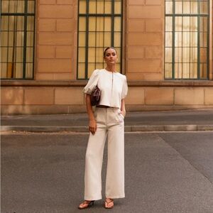 Peppermayo Cream Wide Leg pants